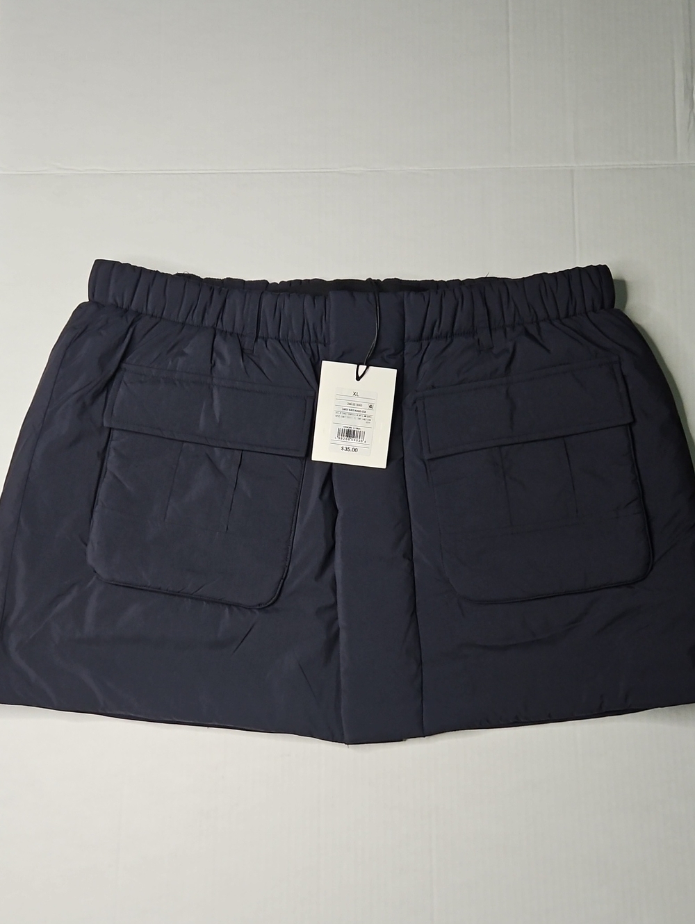 KBB by Kahlana Duvet Cargo Mini Skirt with Front Pockets - Navy